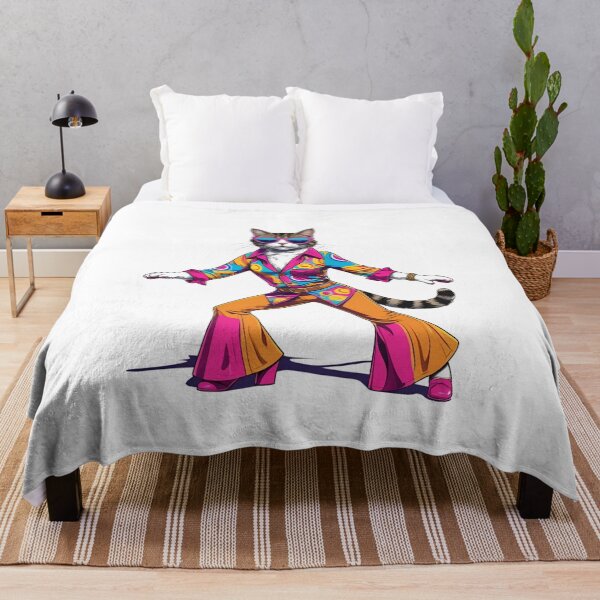 Item preview, Disco Cat with Glitter Shades – Funky 70s Dance Style Cartoon designed and sold by ColorSplash123.
