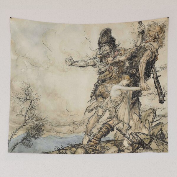 Item preview, The Giants Fasolt and Fafner abducting Freia — Arthur Rackham designed and sold by RickE.