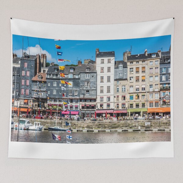 Item preview, Honfleur harbour in Normandy, France designed and sold by dvoevnore.