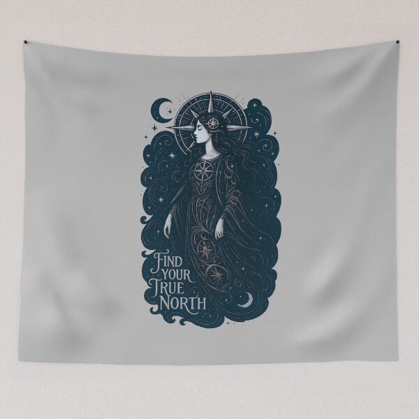 Item preview, Find Your True North Celestial Compass Goddess Night Sky Design designed and sold by Shoot-The-Moon.
