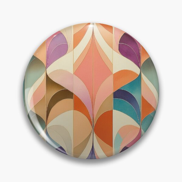 Item preview, Abstract Art Deco — retro-inspired delicate curves designed and sold by Becky-Poppins.