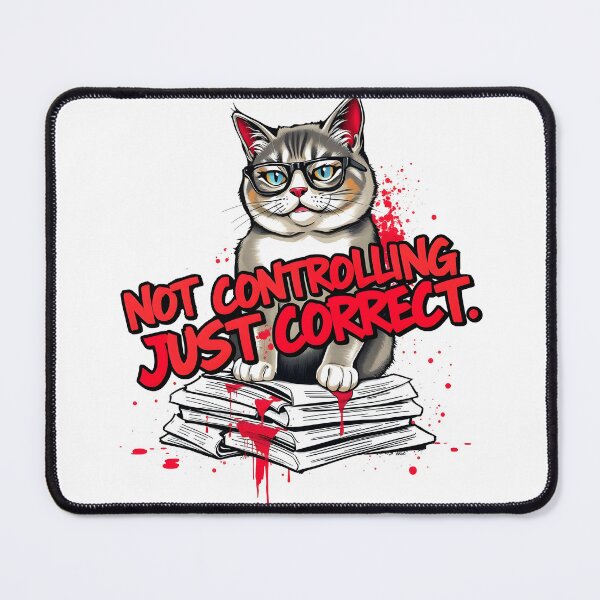 Item preview, Not Controlling Just Correct Cat Business humor Design designed and sold by FoxyJags.