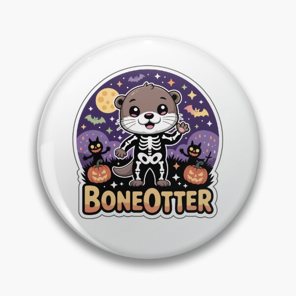 Item preview, Boneotter – Cute Skeleton Otter Halloween Chibi Sticker designed and sold by Nuist25.