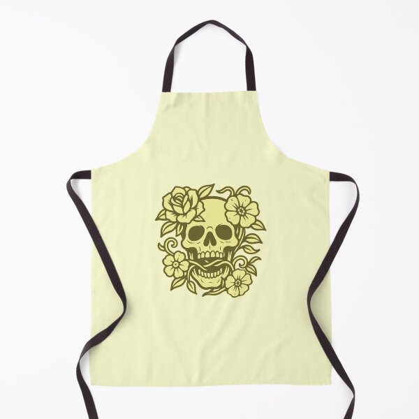 Item preview, Skull and Flowers – Bold Linework YELLOW designed and sold by Hadrion.
