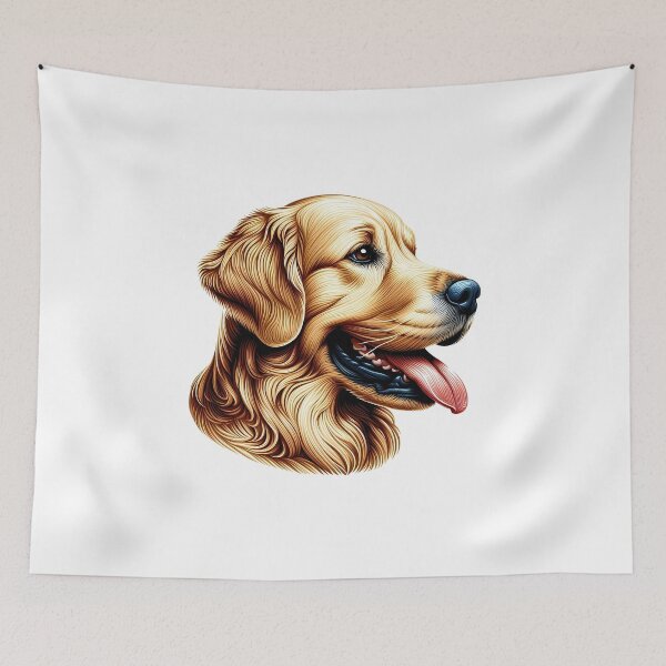 Item preview, Golden Retriever Dog Side Profile with Tongue Out and Detailed Fur designed and sold by cave-canvas.