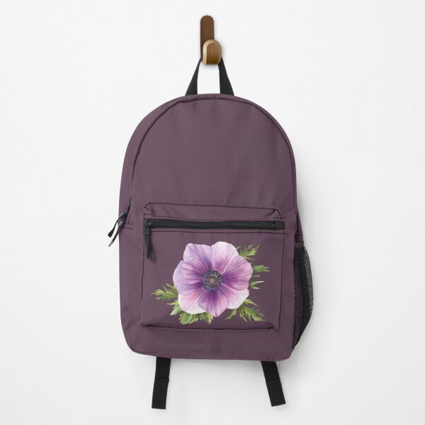 Item preview, Copy of Purple flowers Anemone with leaves. Watercolor realistic sketch. Pink blooming bud sticker designed and sold by BartolArt.