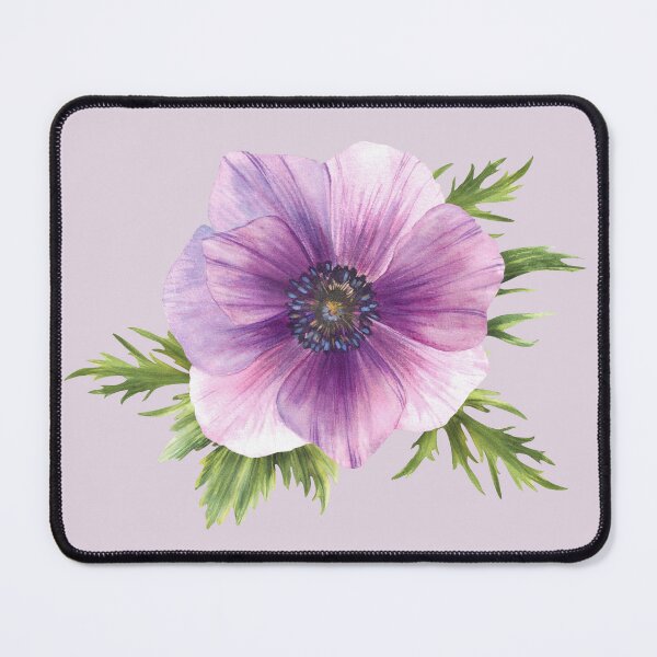Item preview, Copy of Purple flowers Anemone with leaves. Watercolor realistic sketch. Pink blooming bud sticker designed and sold by BartolArt.