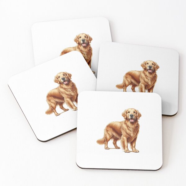 Item preview, Full Body Golden Retriever Dog Illustration with Flowing Fur designed and sold by cave-canvas.