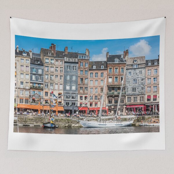 Item preview, Honfleur harbour in Normandy, France designed and sold by dvoevnore.