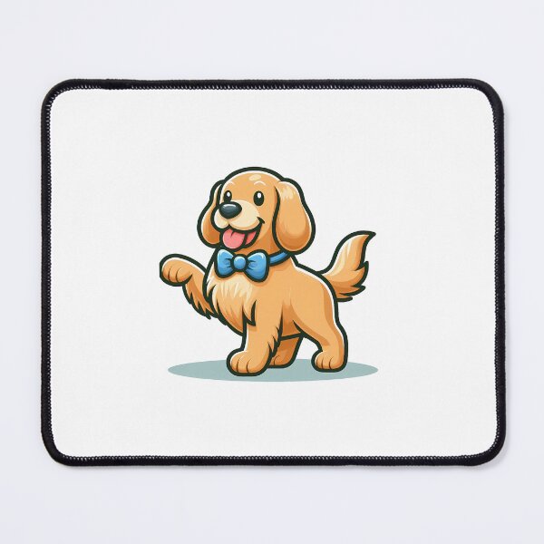 Item preview, Golden Retriever Puppy Face Illustration with Tongue Out and Collar designed and sold by cave-canvas.