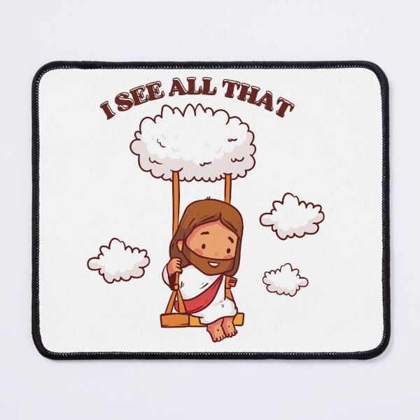 Item preview, I See All That – Cute Jesus on a Cloud Swing designed and sold by ClarityCornaZA.