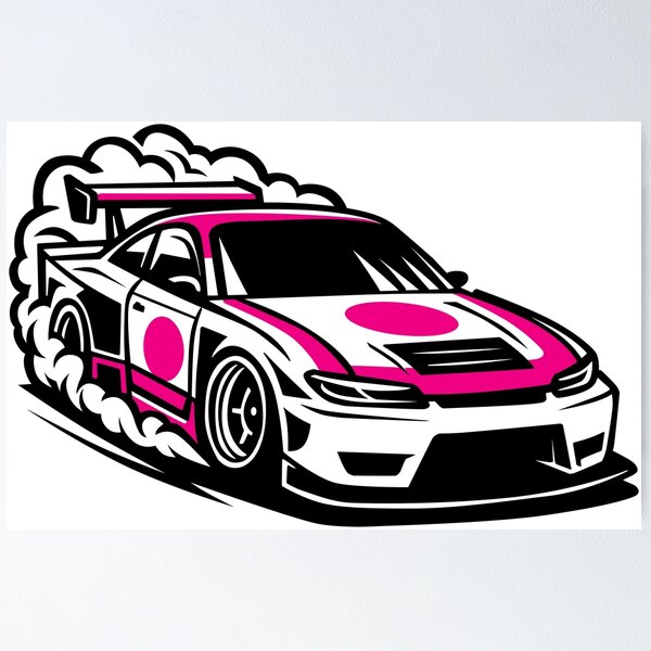 Item preview, Drift King S15 – Bold Line JDM Car Illustration designed and sold by TrilogyMerch.