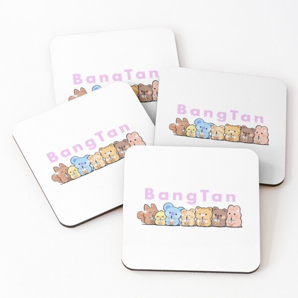 Item preview, BTS as their animal mascots drinking boba  designed and sold by Life Goes On Studio.