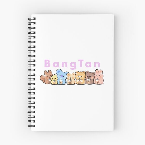 Item preview, BTS as their animal mascots drinking boba  designed and sold by Life Goes On Studio.