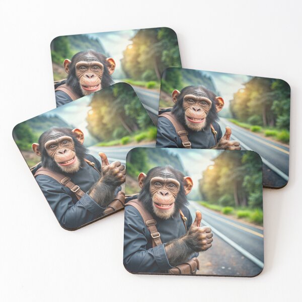 Artikelvorschau, Backpacker-Affe per Anhalter unterwegs entworfen und verkauft von WeirdStuffStore.