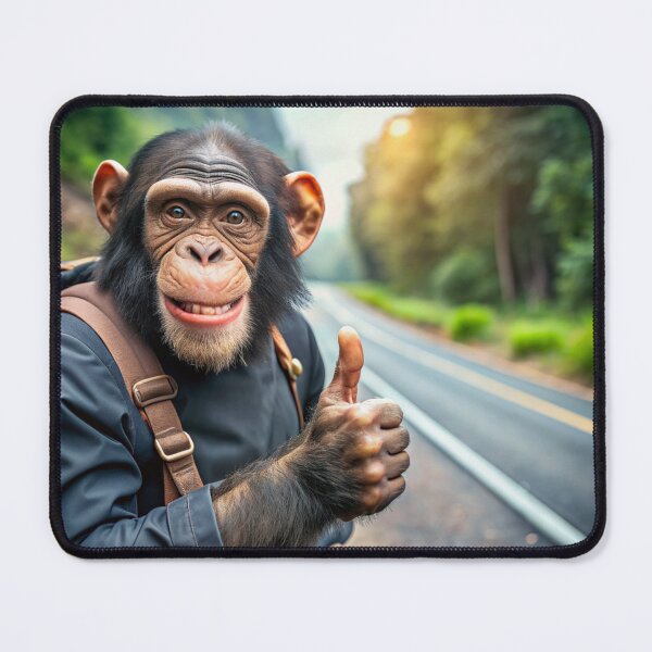 Item preview, Backpacker monkey is hitchiking designed and sold by WeirdStuffStore.
