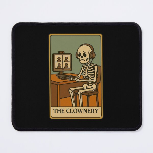 Item preview, The Clownery Skeleton Zoom Call – Relatable Work From Home Meme Art designed and sold by AS94 Creative Designs.