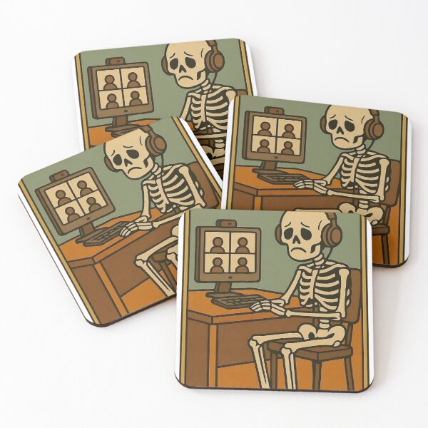 Item preview, The Clownery Skeleton Zoom Call – Relatable Work From Home Meme Art designed and sold by AS94 Creative Designs.