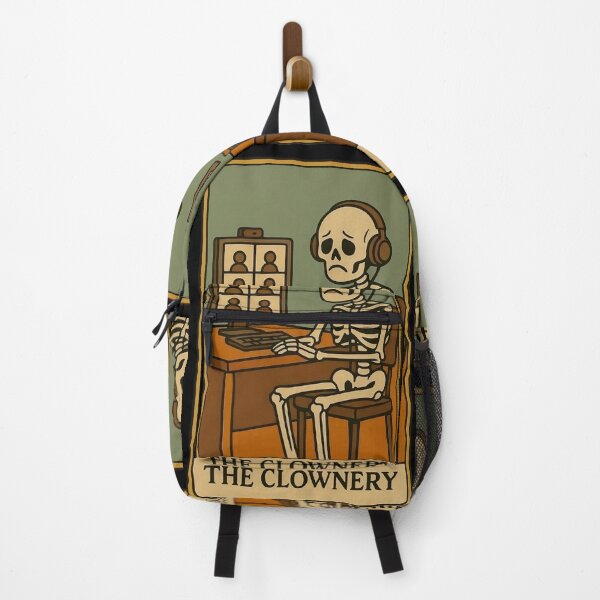 Item preview, The Clownery Skeleton Zoom Call – Relatable Work From Home Meme Art designed and sold by AS94 Creative Designs.