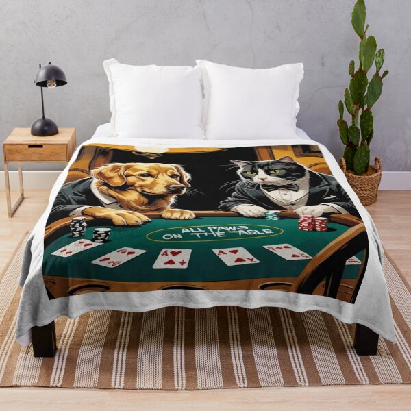 Item preview, "Poker Paws – When Cats & Dogs Raise the Stakes" designed and sold by EfraimFunArt.