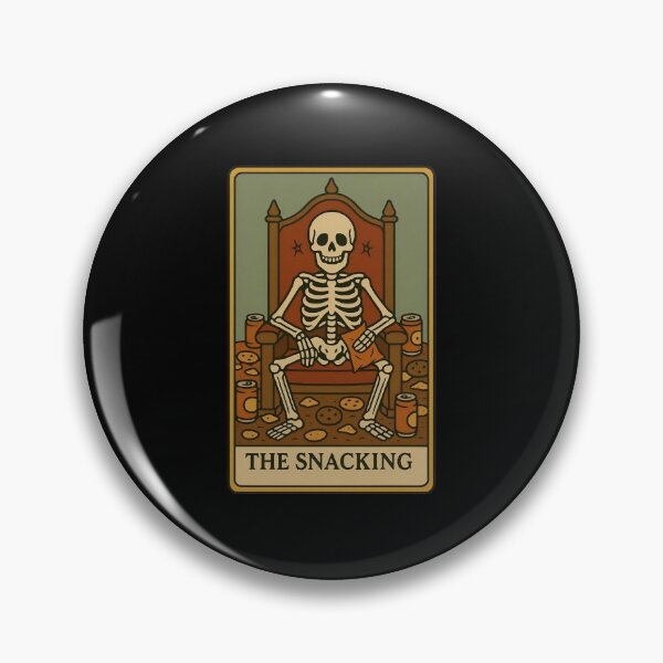Item preview, The Snacking Skeleton – Funny Tarot Style Lazy Day Junk Food Art designed and sold by AS94 Creative Designs.