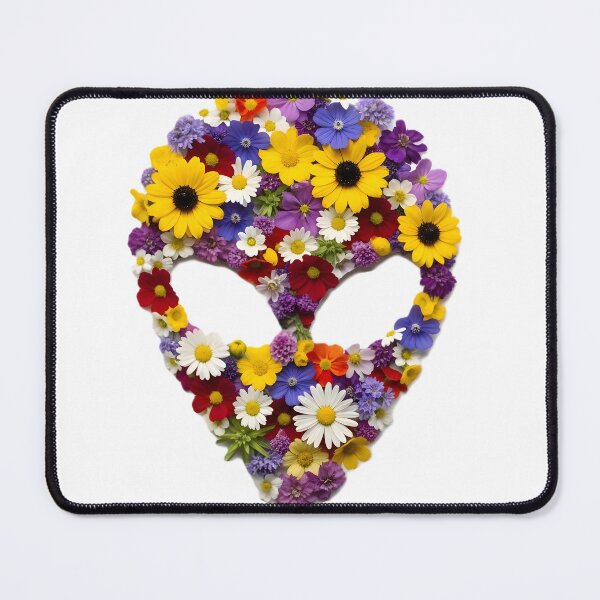 Item preview, Alien face floral mask designed and sold by 2FacedDetector.