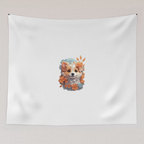 Item preview, Floral dog clipart  designed and sold by Vegasstickers.