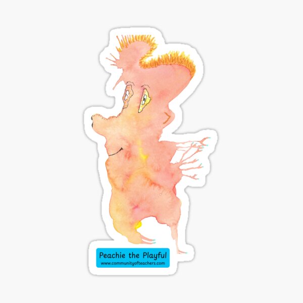 Peachie the Playful – Confidence Creature of Joyful Sparks Sticker