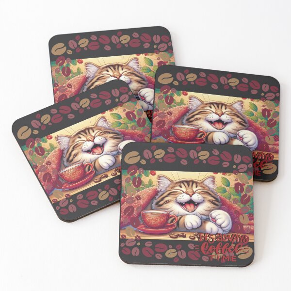 Item preview, Coffee Cat - It's Always Coffee Time designed and sold by HappyHavenStu.