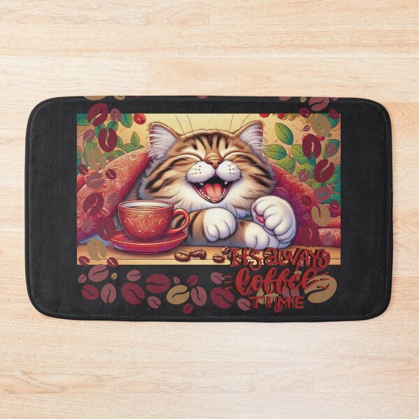 Item preview, Coffee Cat - It's Always Coffee Time designed and sold by HappyHavenStu.