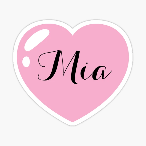 Mia Name with Pink Heart 