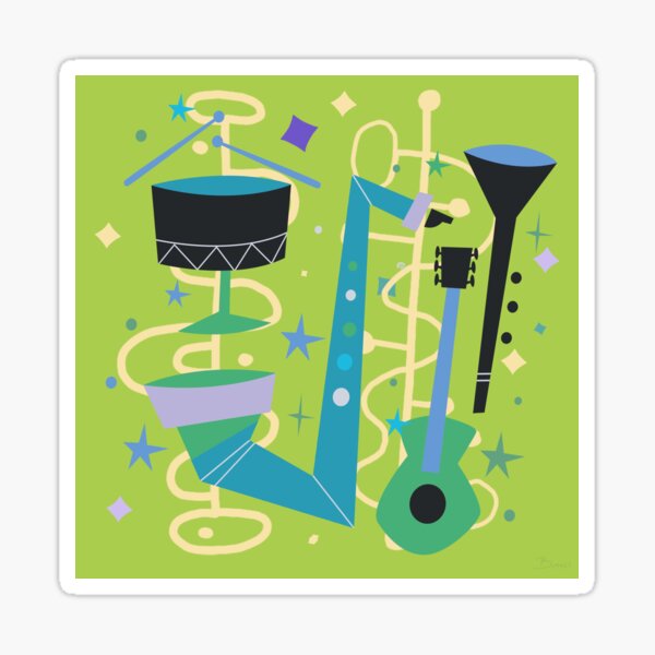 Item preview, Midcentury Modern Fifties Jazz Composition designed and sold by BunnyThePainter.
