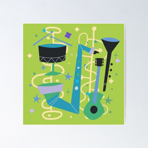 Item preview, Midcentury Modern Fifties Jazz Composition designed and sold by BunnyThePainter.