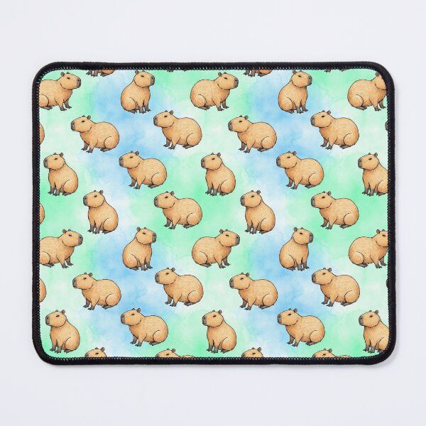 Item preview, Blue Green Watercolor Capybara Pattern designed and sold by MythicPrompts.