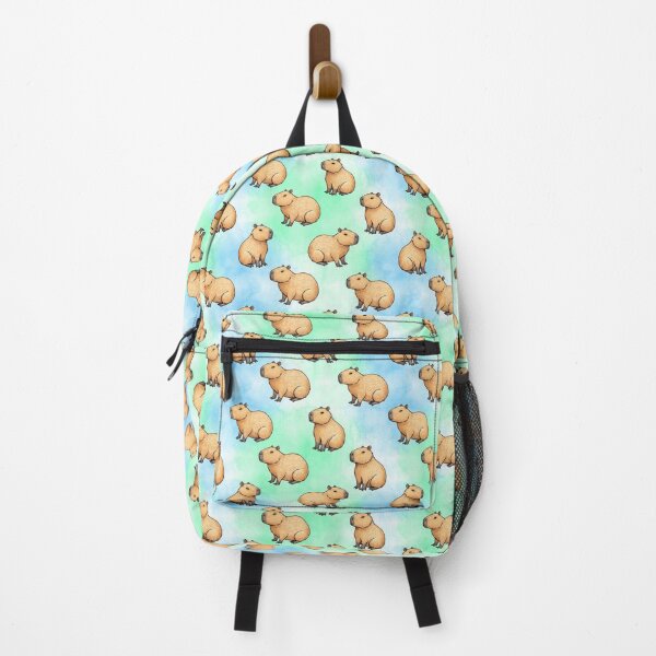 Item preview, Blue Green Watercolor Capybara Pattern designed and sold by MythicPrompts.