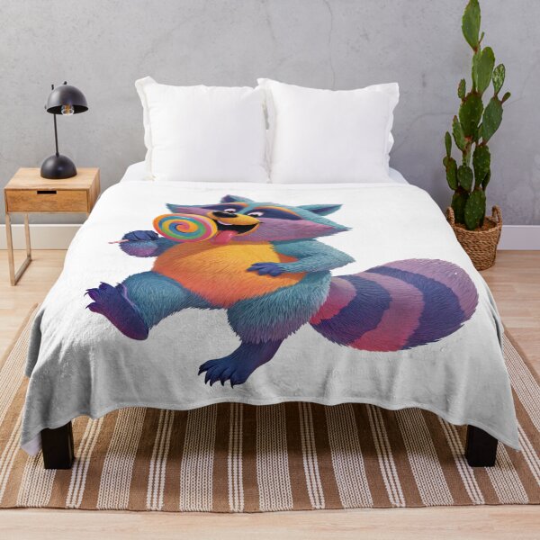 Item preview, Sugar Rush Raccoon: A Whimsical Treat in Technicolor designed and sold by ForeverPrintsOK.