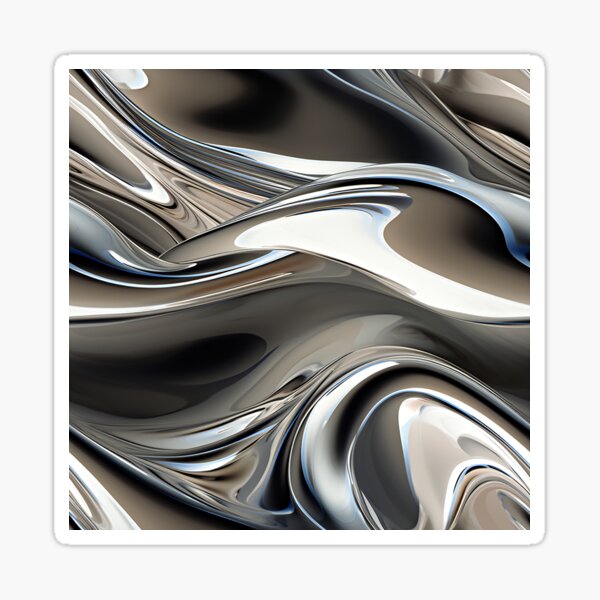 Item preview, Silvery Hues Gleaming Metallic-Looking Futuristic Abstract Art designed and sold by DEC02.