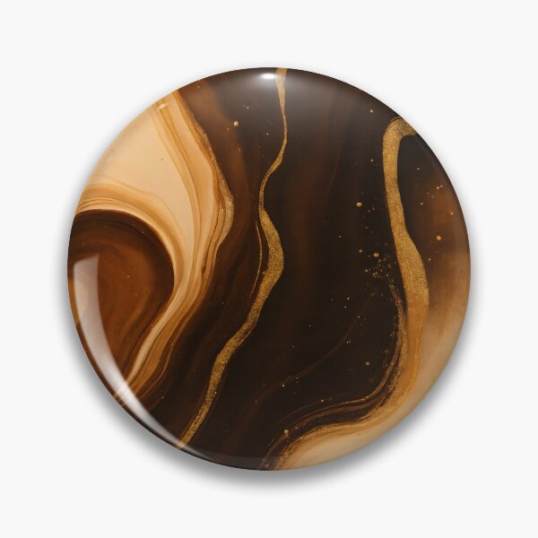 Item preview, Coffee Inspired Brown Marble with Gold Spatter Watercolor Abstract Painting Geode Pattern designed and sold by DemureArtsy.
