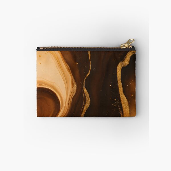 Item preview, Coffee Inspired Brown Marble with Gold Spatter Watercolor Abstract Painting Geode Pattern designed and sold by DemureArtsy.