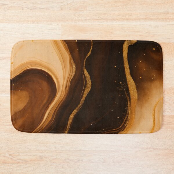 Item preview, Coffee Inspired Brown Marble with Gold Spatter Watercolor Abstract Painting Geode Pattern designed and sold by DemureArtsy.