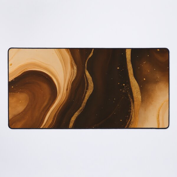 Item preview, Coffee Inspired Brown Marble with Gold Spatter Watercolor Abstract Painting Geode Pattern designed and sold by DemureArtsy.