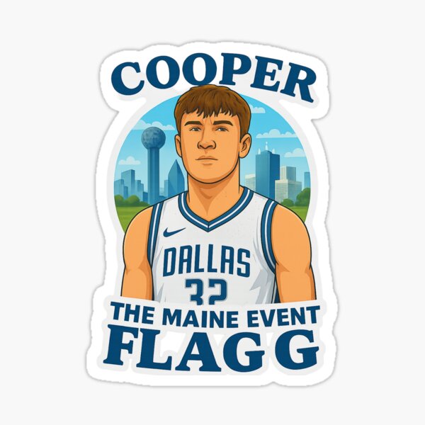 Item preview, Cooper Flagg "The Maine Event" Dallas Mavericks Sticker designed and sold by CoachEkong.