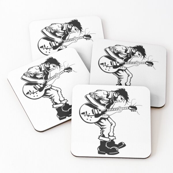 Item preview,  Rock On Guitar Player Silhouette - Music Lover Outline Art designed and sold by Colorful-Garden.