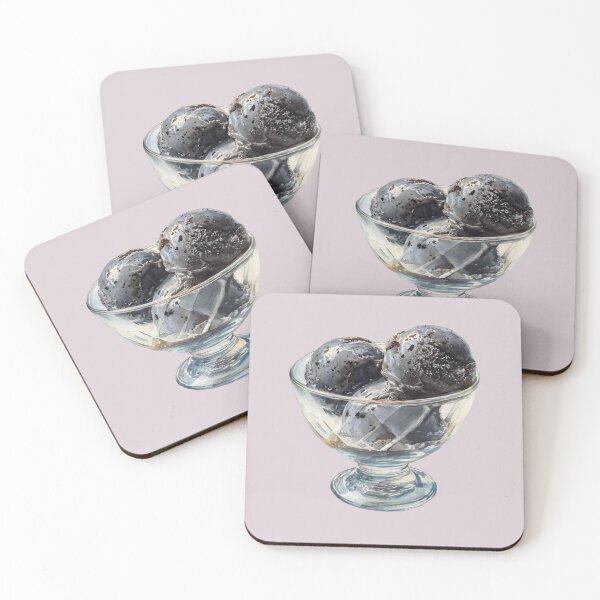 Item preview, Watercolor Black Sesame Ice Cream designed and sold by Violet Peonies.