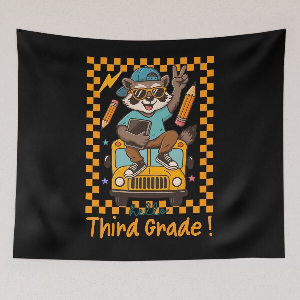 Item preview, Hello Third Grade Raccoon School Bus Funny Animal Back To School Art designed and sold by tigger shop.