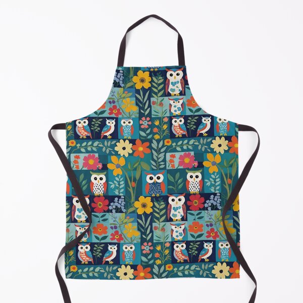 Item preview, Owls And Flowers Floral Patchwork Color Block designed and sold by CarrollGene.