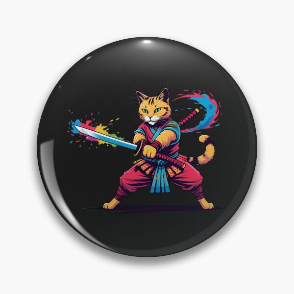 Item preview, Samurai Cat Sword Slash – Color Splash Warrior Art designed and sold by ColorSplash123.