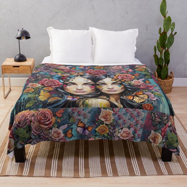 Item preview, Two Women With Roses And A Patchwork Of Florals With Butterflies designed and sold by CarrollGene.