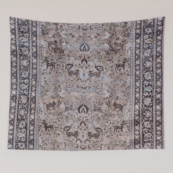 Item preview, Antique Persian Meshad Animal Rug Print designed and sold by Vicky Brago-Mitchell®.