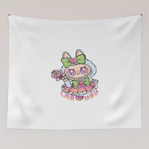 Item preview, Adorable Chibi Labubu Monster Bunny | Cute Fluffy Blue Creature with Playful Flowers designed and sold by Colorful-Garden.